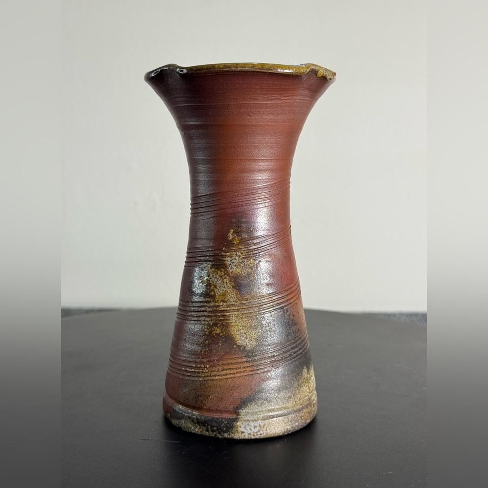 Vintage Bizen Ware ceramic vase base from Japan